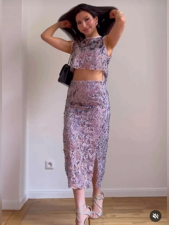 Zara Dresses & Skirts - Zara Lavender Sequined Embellished Pencil Skirt